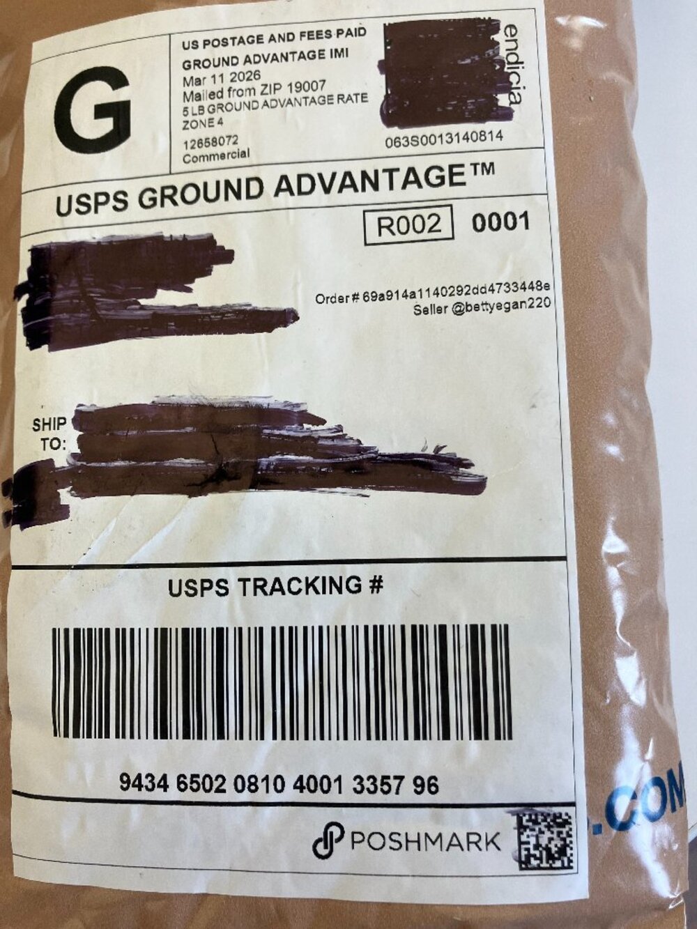 Poshmark Shipping Label